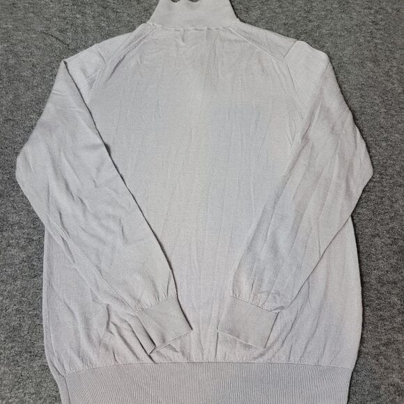 Alan Paine Cashmere Silk Mens Size M Gray Sweater 1/4 Quarter Zip Pullover Great - Picture 2 of 12